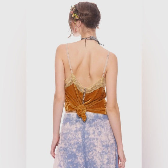 ARATTA Velvet Dreams Inca Gold Cami with Beaded Trim