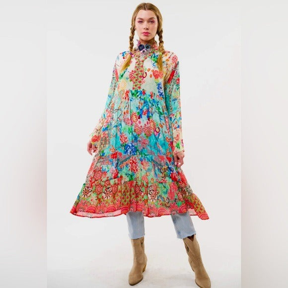 ARATTA Vibrant Boho Chic Sophia Dress Unique