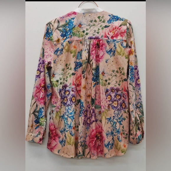 ARATTA Miss September Embroidered Fall Floral Boho Chic Blouse