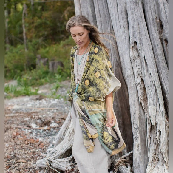 ⭐️Market of Stars⭐️ Bohemian Tree of Life Goddess Kimono Robe Duster