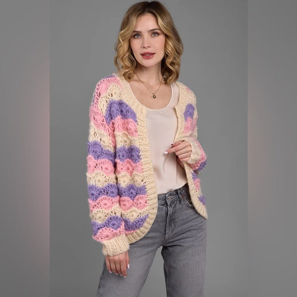 Anthropologie SAACHI Knitted Chunky Rolling Hills Cardigan