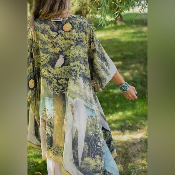 ⭐️Market of Stars⭐️ Bohemian Tree of Life Goddess Kimono Robe Duster