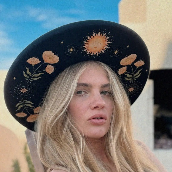 Wild as Heck- The Stevie Hat-  Unique Western Wool Pencil Brim Fedora