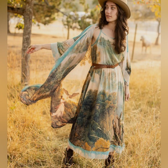 ⭐️Market of Stars⭐️ Awakening Bohéme Landscape Bamboo Dress