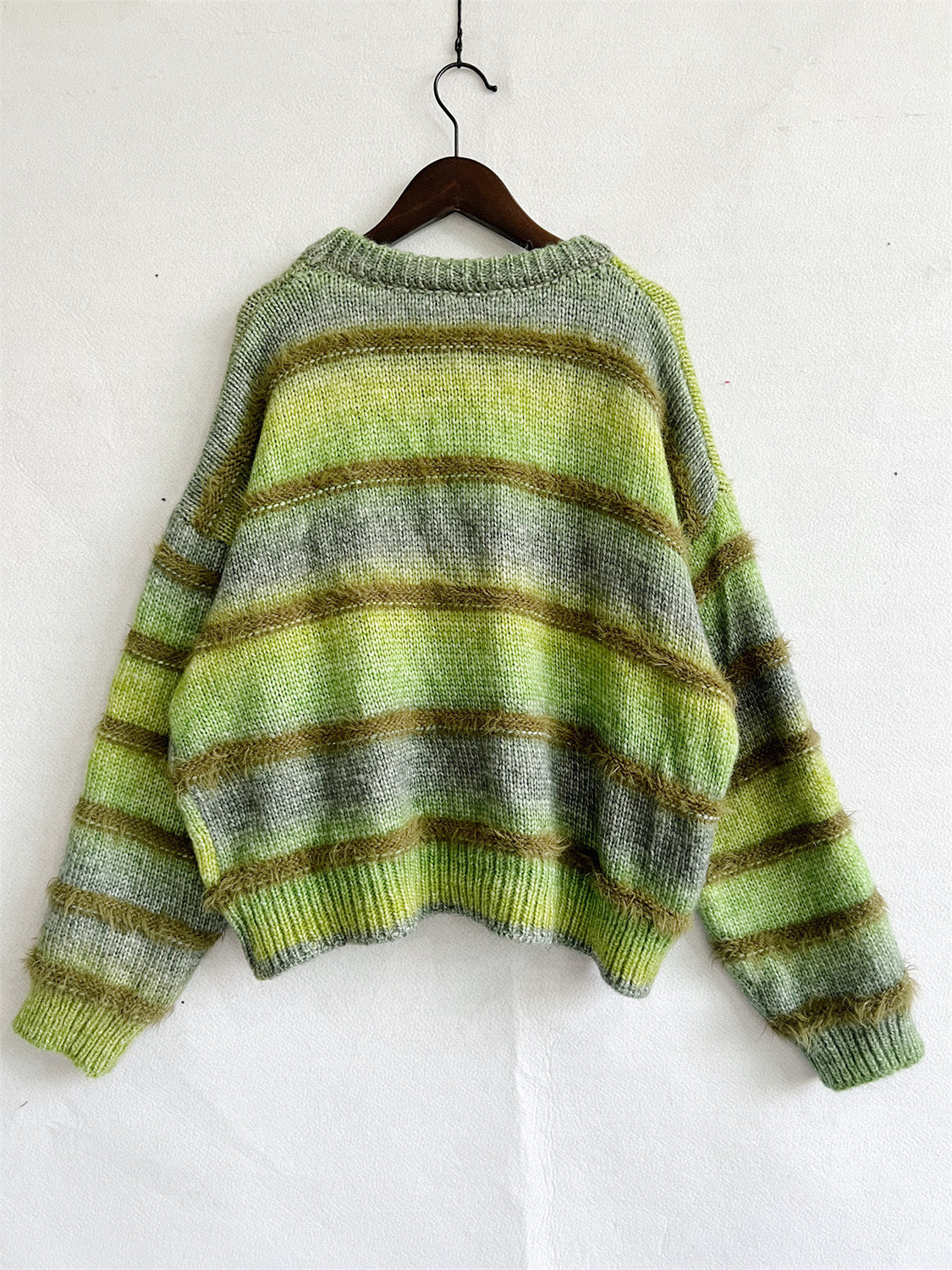 Striped Round Neck Long Sleeve Sweater