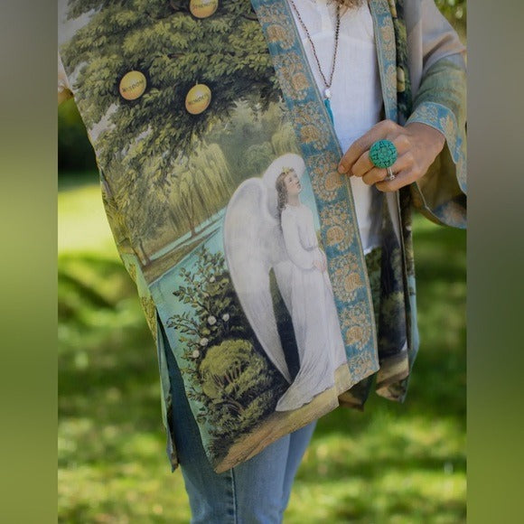 ⭐️Market of Stars⭐️ Tree of Life Matinée Boho Kimono Robe Duster (Mid Length)