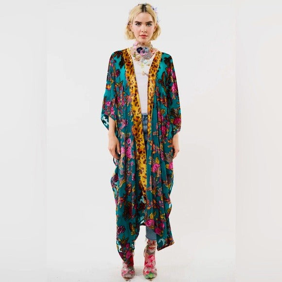 ARATTA Elegant Holiday Jewels Maxi Kimono