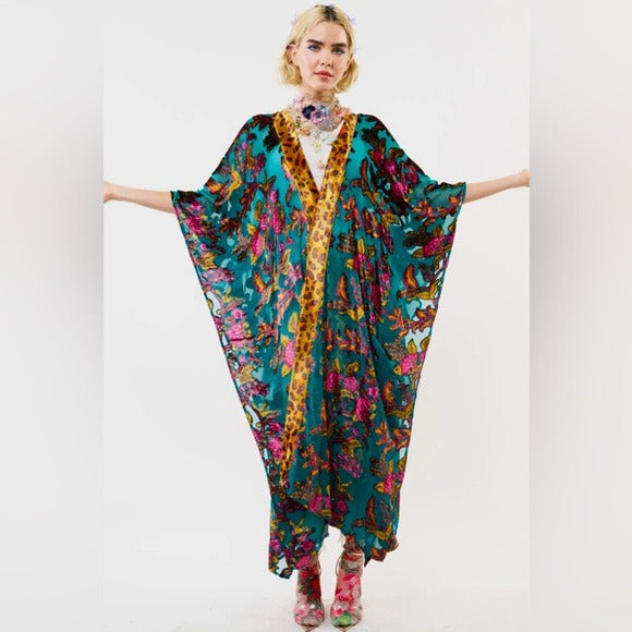 ARATTA Elegant Holiday Jewels Maxi Kimono