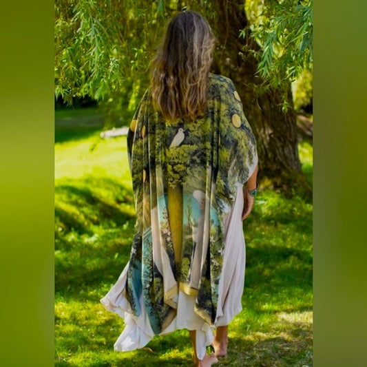 ⭐️Market of Stars⭐️ Bohemian Tree of Life Goddess Kimono Robe Duster