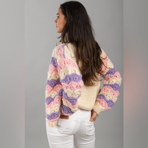 Anthropologie SAACHI Knitted Chunky Rolling Hills Cardigan