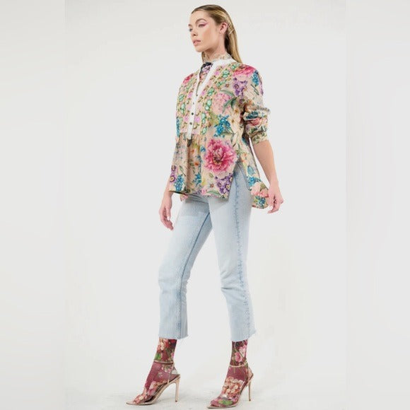 ARATTA Miss September Embroidered Fall Floral Boho Chic Blouse