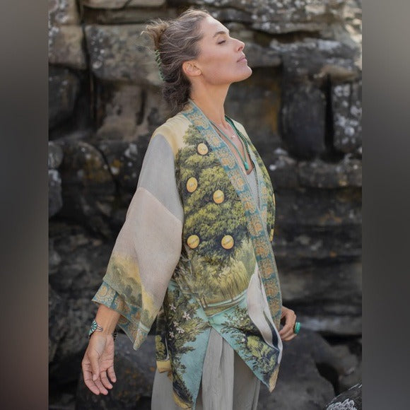 ⭐️Market of Stars⭐️ Tree of Life Matinée Boho Kimono Robe Duster (Mid Length)