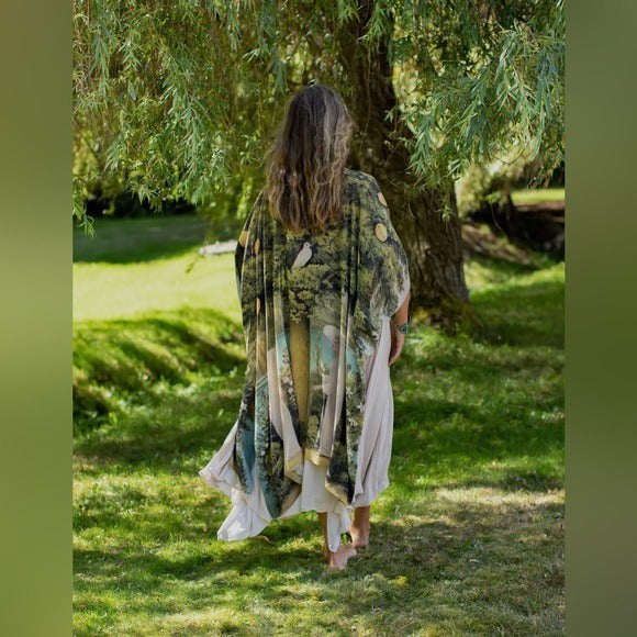 ⭐️Market of Stars⭐️ Bohemian Tree of Life Goddess Kimono Robe Duster