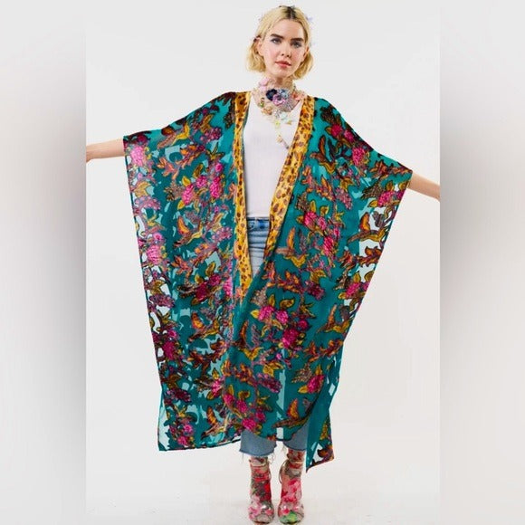 ARATTA Elegant Holiday Jewels Maxi Kimono