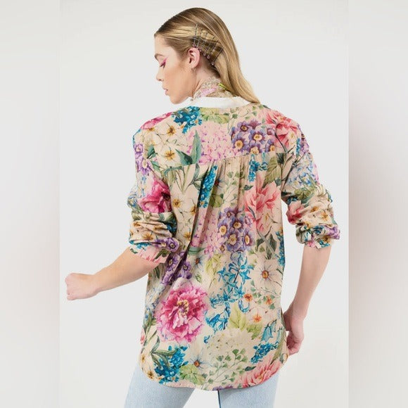 ARATTA Miss September Embroidered Fall Floral Boho Chic Blouse